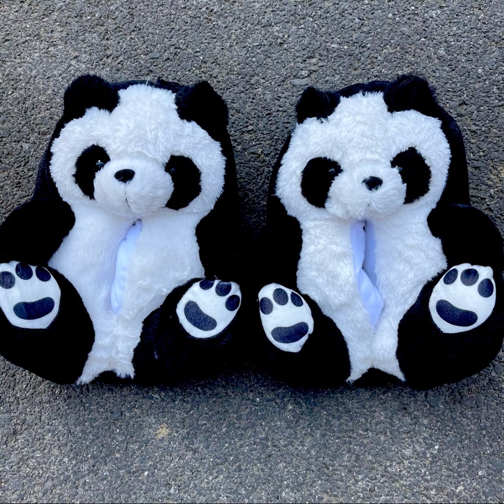 COPY - Panda teddy bear slippers